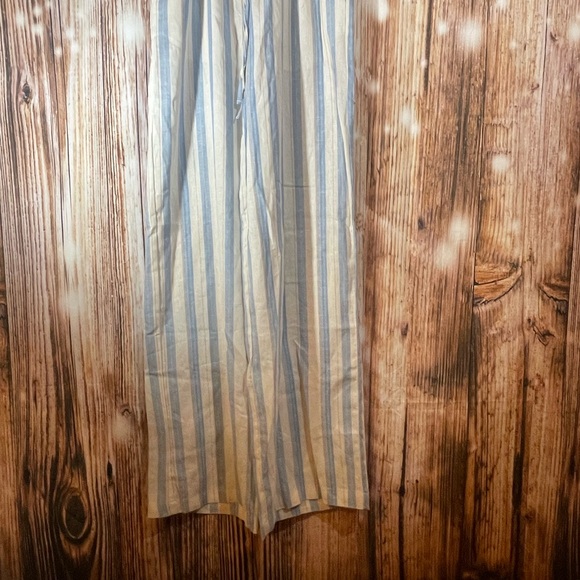 Love Tree Womens Stripped Linen Pants Elastic Waist Size Sm Beachy New With Tags - Picture 4 of 6
